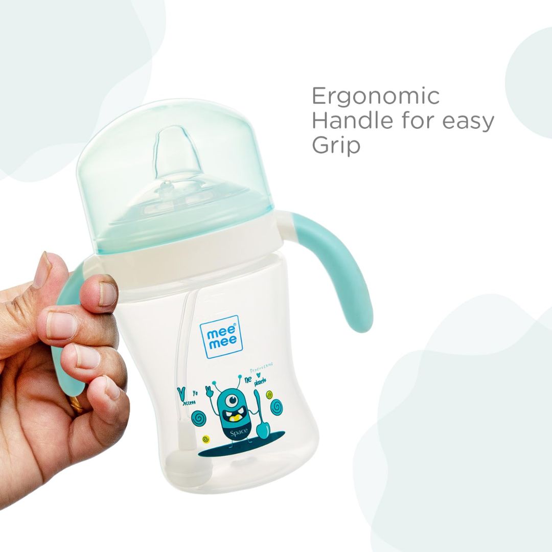 Mee Mee Baby Trainer Sippy Cup | Soft Spout, Leakproof Sipper for Toddlers | Dual Handle for Easy Grip | Non -Toxic, Lightweight & BPA Free, Blue (240 Ml)