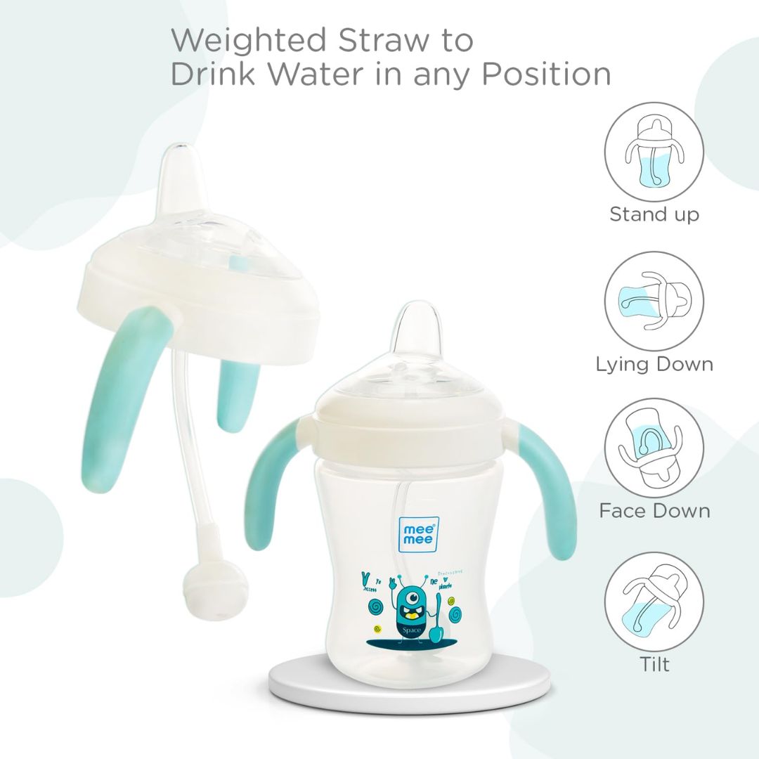 Mee Mee Baby Trainer Sippy Cup | Soft Spout, Leakproof Sipper for Toddlers | Dual Handle for Easy Grip | Non -Toxic, Lightweight & BPA Free, Blue (240 Ml)