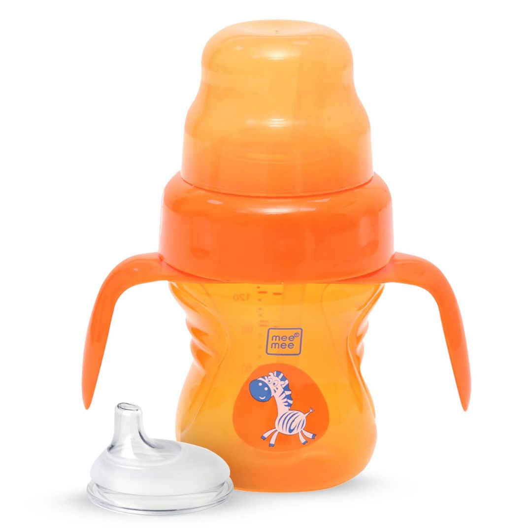 Mee Mee Baby Trainer Sippy Cup | Soft Spout, Leakproof Sipper for Toddlers | Dual Handle for Easy Grip | Non -Toxic, Lightweight & BPA Free, Orange