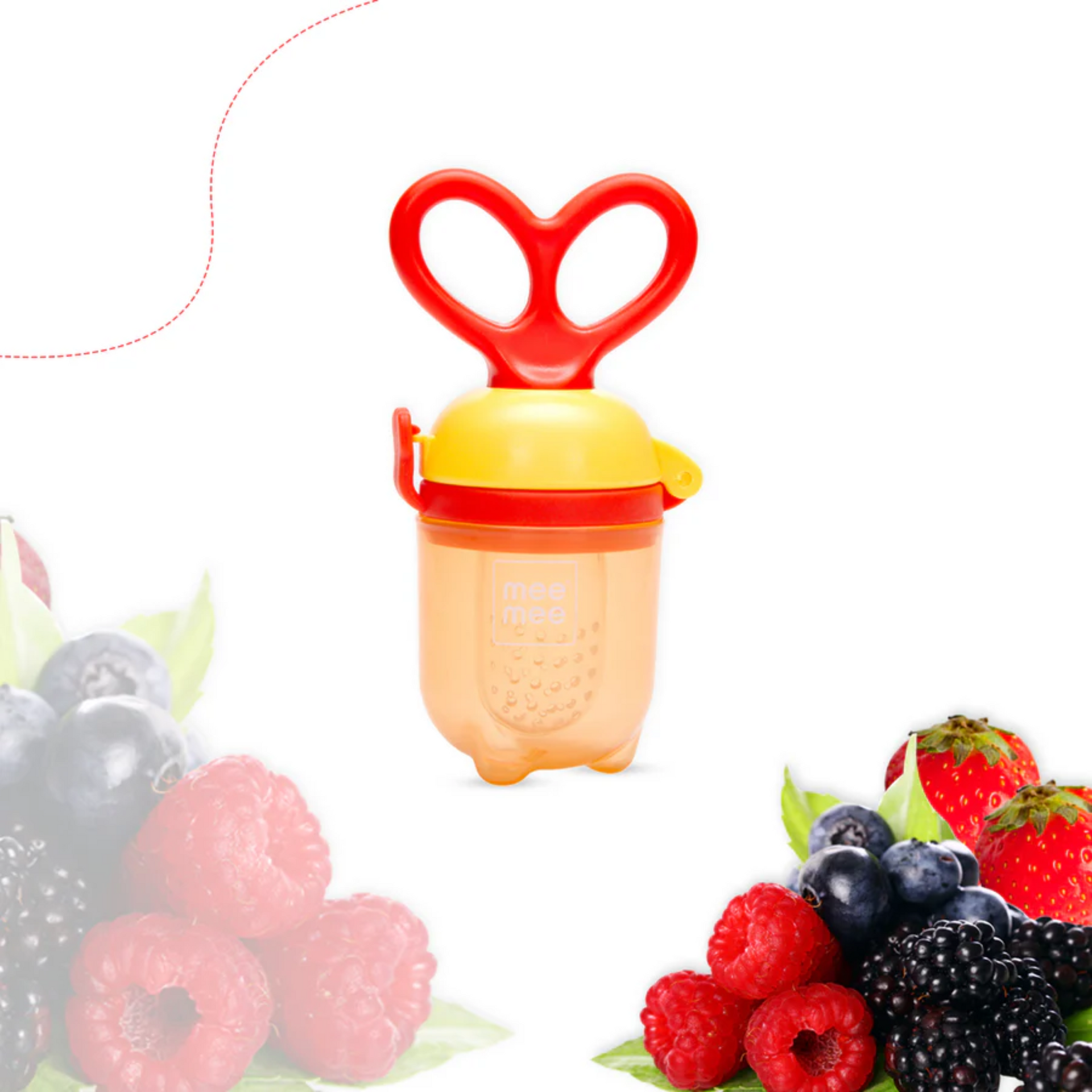 Mee Mee Advanced Fruit & Food Nutritional Feeder With Feed Pusher BPA Free (Orange)