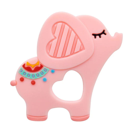 Mee Mee Pink Elephant Teether: Soft and Safe Companion for Your Baby's Sleep and Play Elephant shape (Pink)