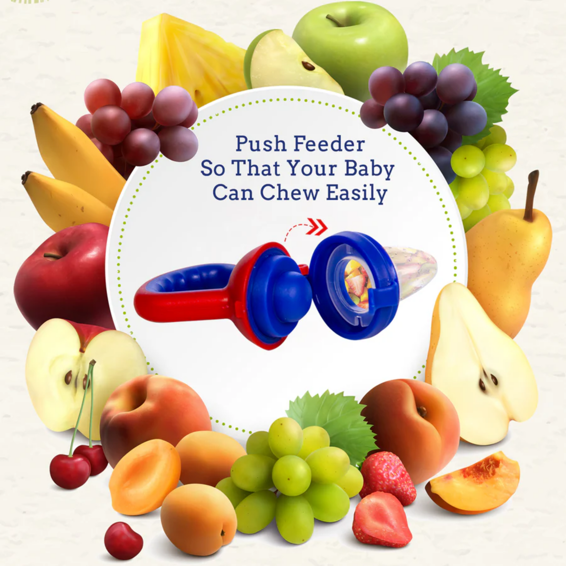 Mee Mee Fruit & Food Nutritional Feeder with Silicone Sack(Red)