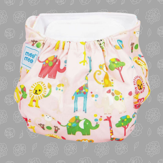 Mee Mee Reusable Baby Cloth Diaper with Adjustable Snap Buttons (Pink)