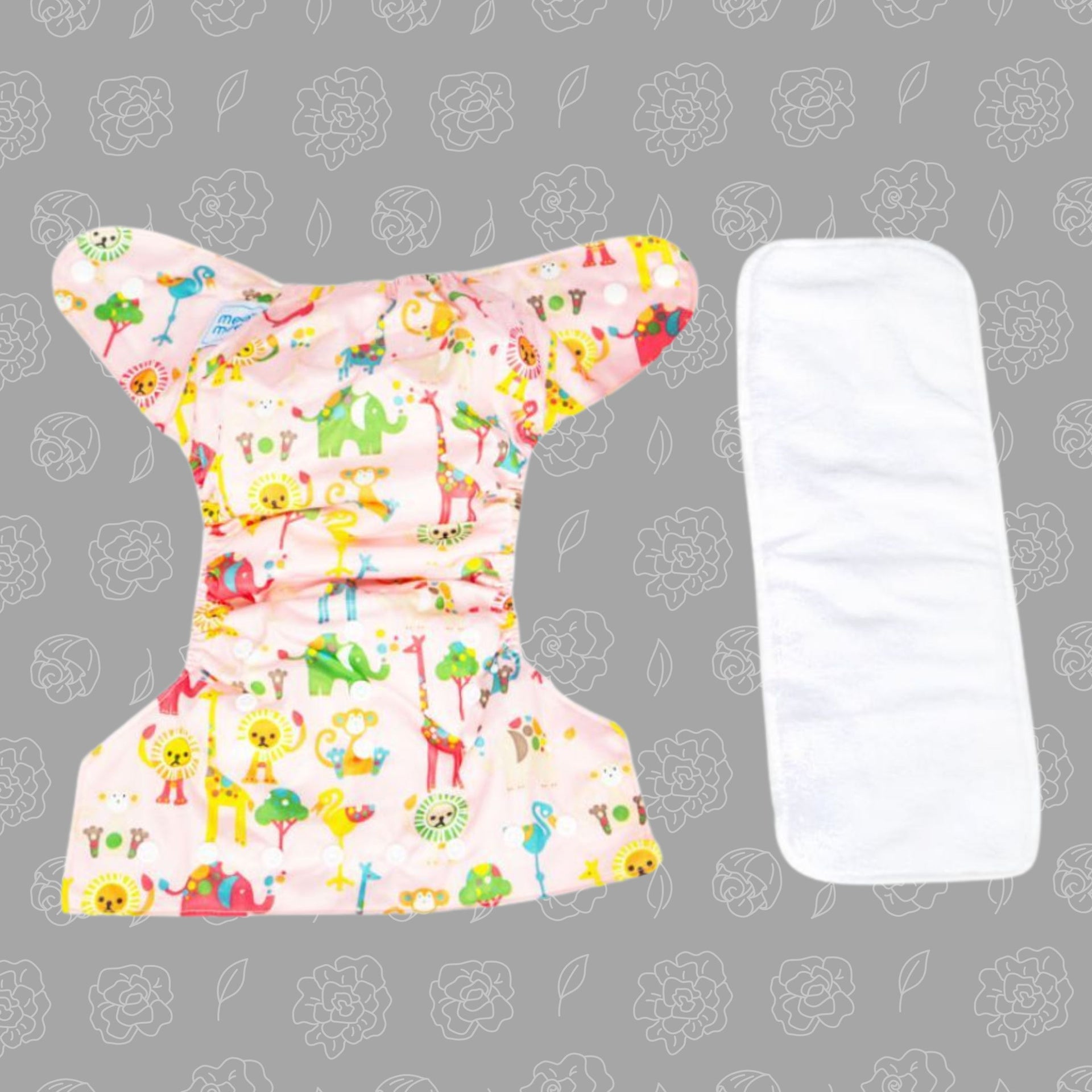 Mee Mee Reusable Baby Cloth Diaper with Adjustable Snap Buttons (Pink)