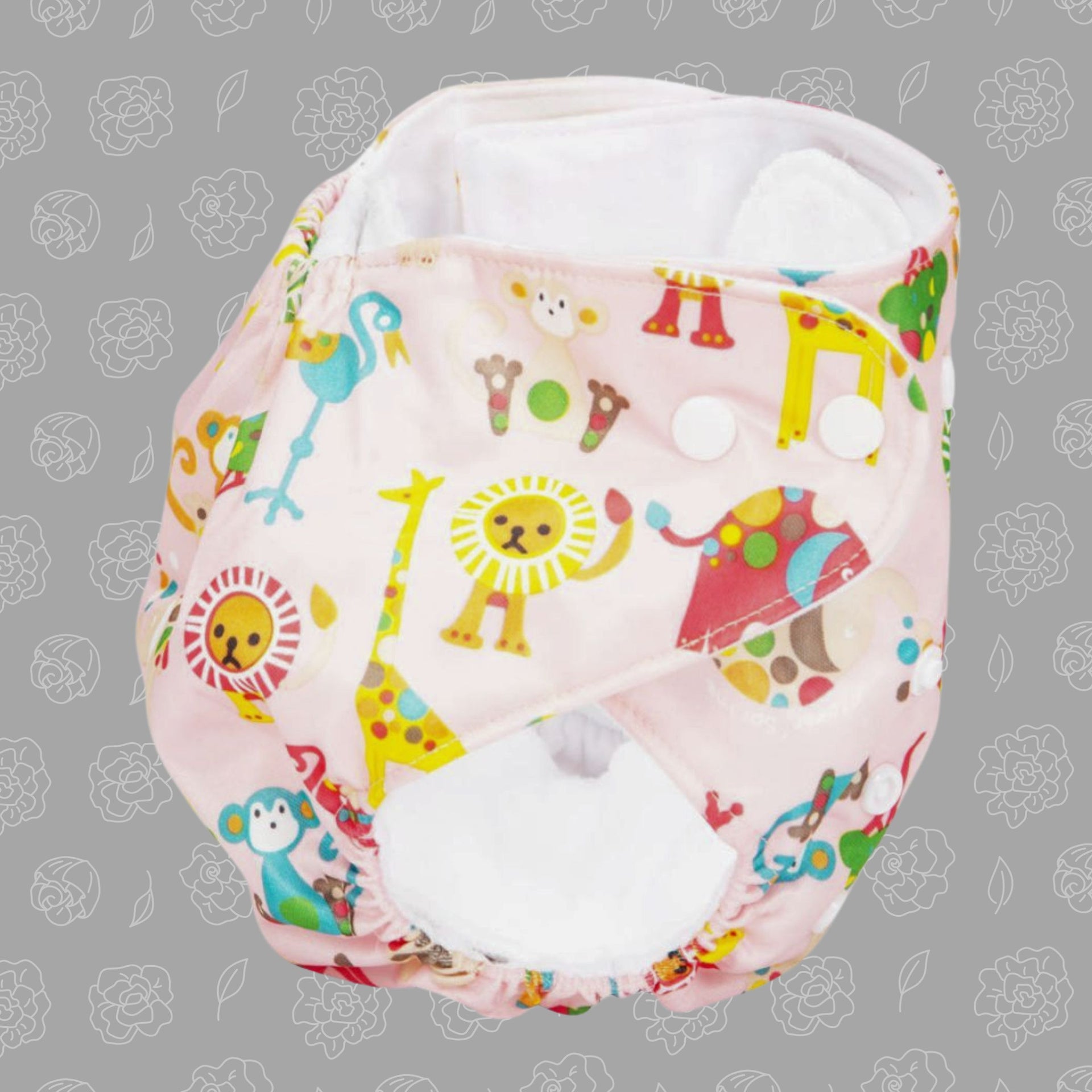 Mee Mee Reusable Baby Cloth Diaper with Adjustable Snap Buttons (Pink)