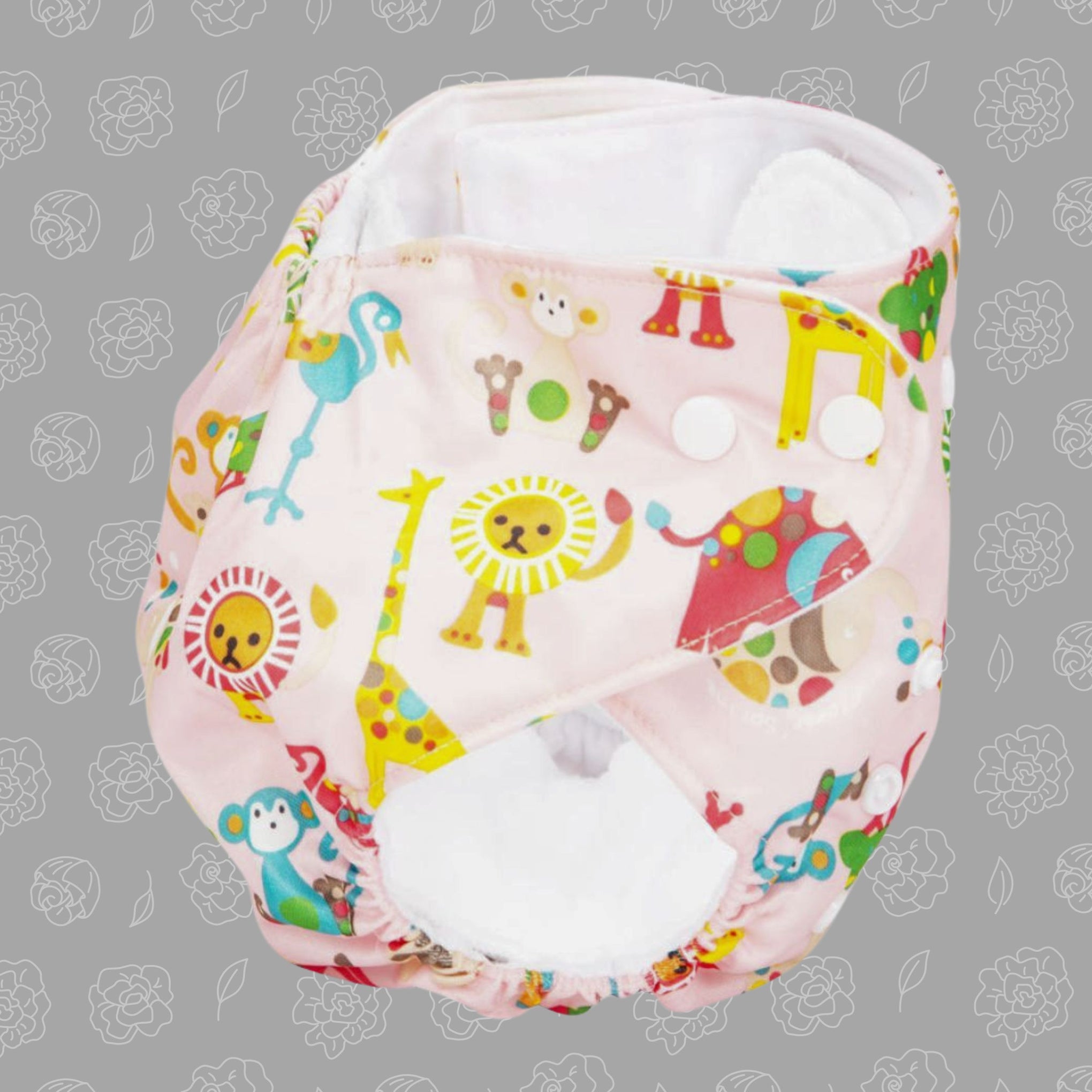 Mee Mee Reusable Baby Cloth Diaper with Adjustable Snap Buttons (Pink)