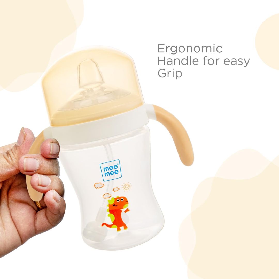 Mee Mee Baby Trainer Sippy Cup | Soft Spout, Leakproof Sipper for Toddlers | Dual Handle for Easy Grip | Non -Toxic, Lightweight & BPA Free, Yellow (240 Ml)