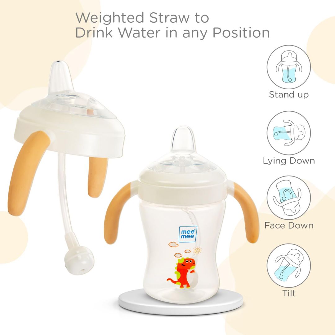 Mee Mee Baby Trainer Sippy Cup | Soft Spout, Leakproof Sipper for Toddlers | Dual Handle for Easy Grip | Non -Toxic, Lightweight & BPA Free, Yellow (240 Ml)