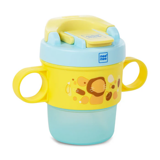 Mee Mee 360° Baby Trainer Sipper 150 ml with Soft Spout | Anti-Leak & Spill-Proof Sippy Cup for Baby/Kids | Non-Toxic & BPA-Free, Lightweight & Easy Grip Handles (Yellow)