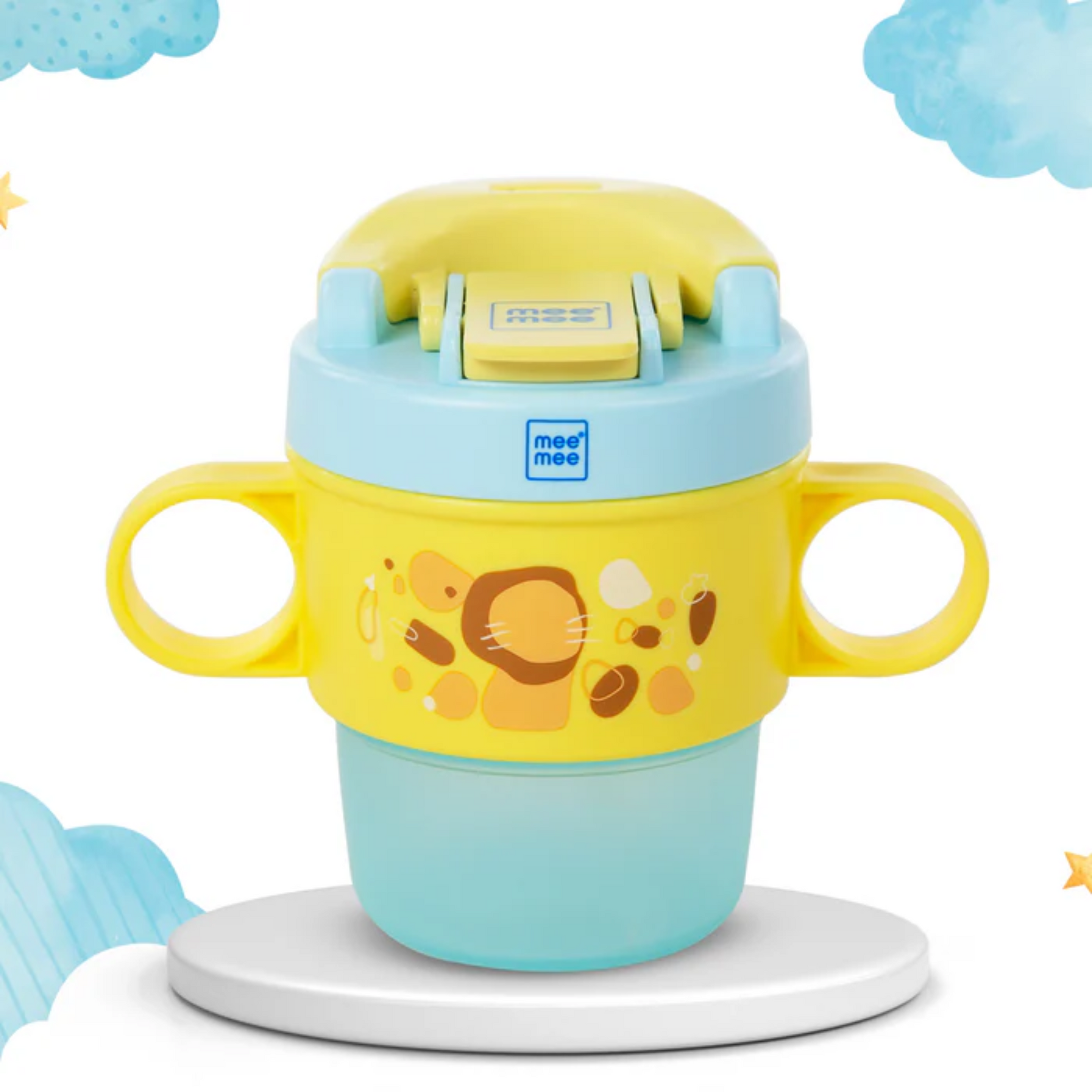 Mee Mee 360° Baby Trainer Sipper 150 ml with Soft Spout | Anti-Leak & Spill-Proof Sippy Cup for Baby/Kids | Non-Toxic & BPA-Free, Lightweight & Easy Grip Handles (Yellow)