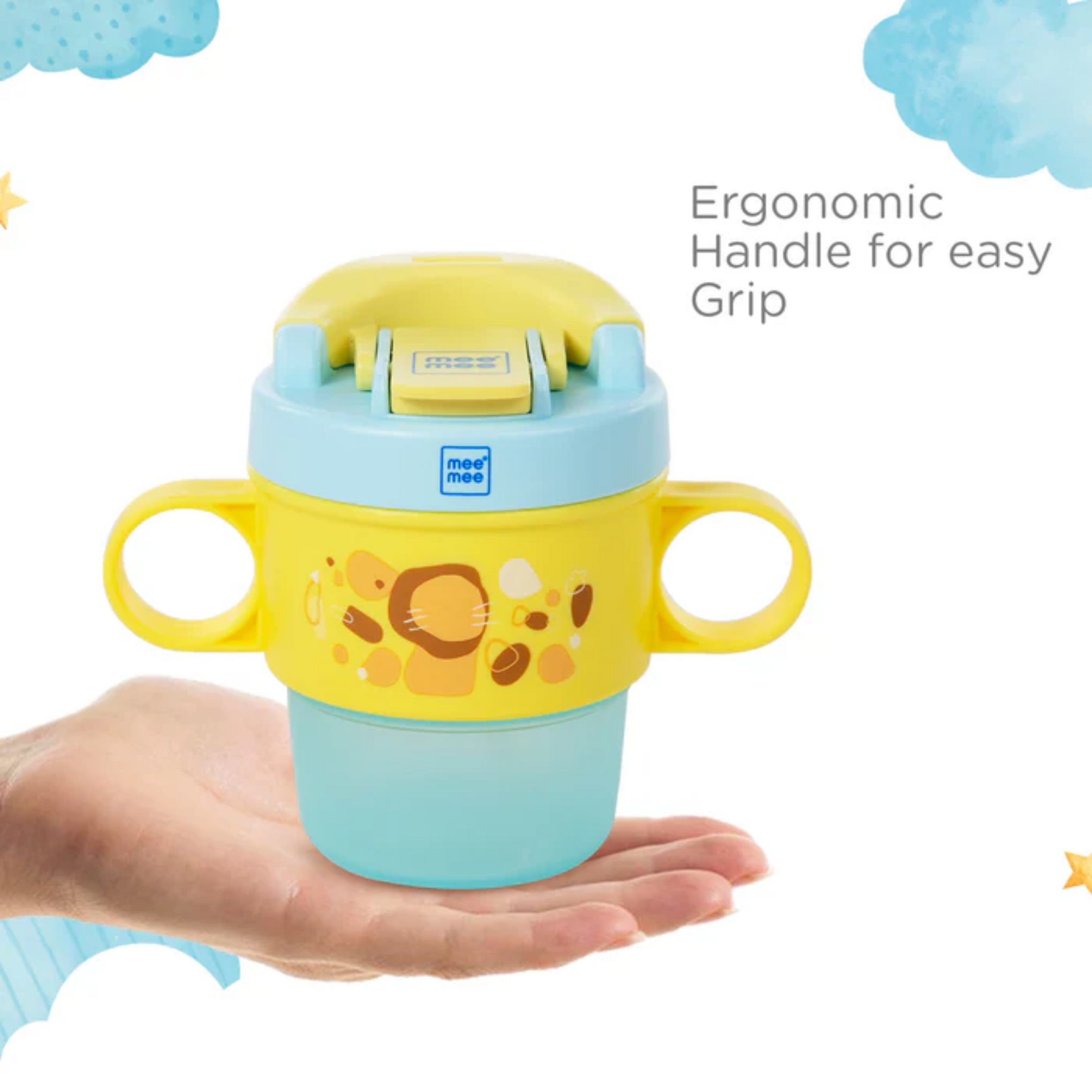 Mee Mee 360° Baby Trainer Sipper 150 ml with Soft Spout | Anti-Leak & Spill-Proof Sippy Cup for Baby/Kids | Non-Toxic & BPA-Free, Lightweight & Easy Grip Handles (Yellow)