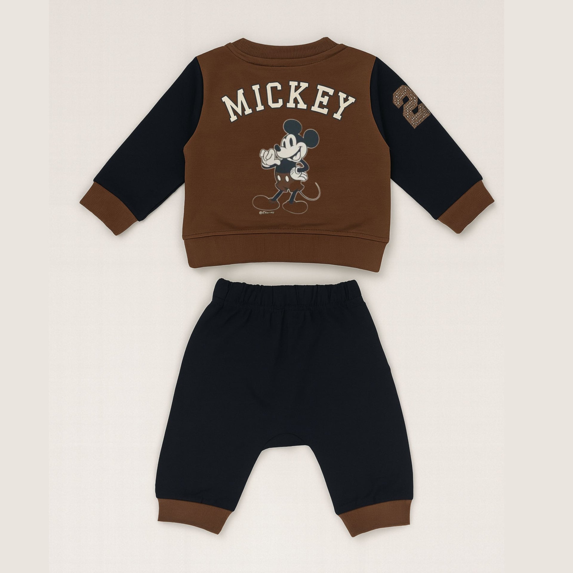 OLLYPOP Boys’ Cadbury & Navy Mickey Mouse Printed Set (3M–3Y)