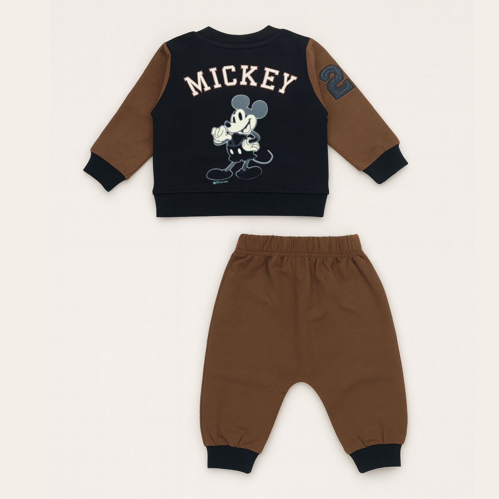 OLLYPOP Boys’ Cadbury & Navy Mickey Mouse Printed Set (3M–3Y)