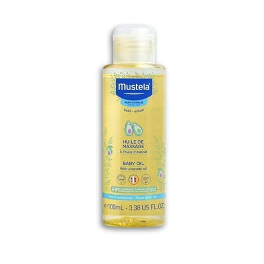 Mustela Baby Oil - Moisturizing Oil for Massage - with Natural Avocado, Pomegranate & Sunflower Oil - 3.38 fl. Oz