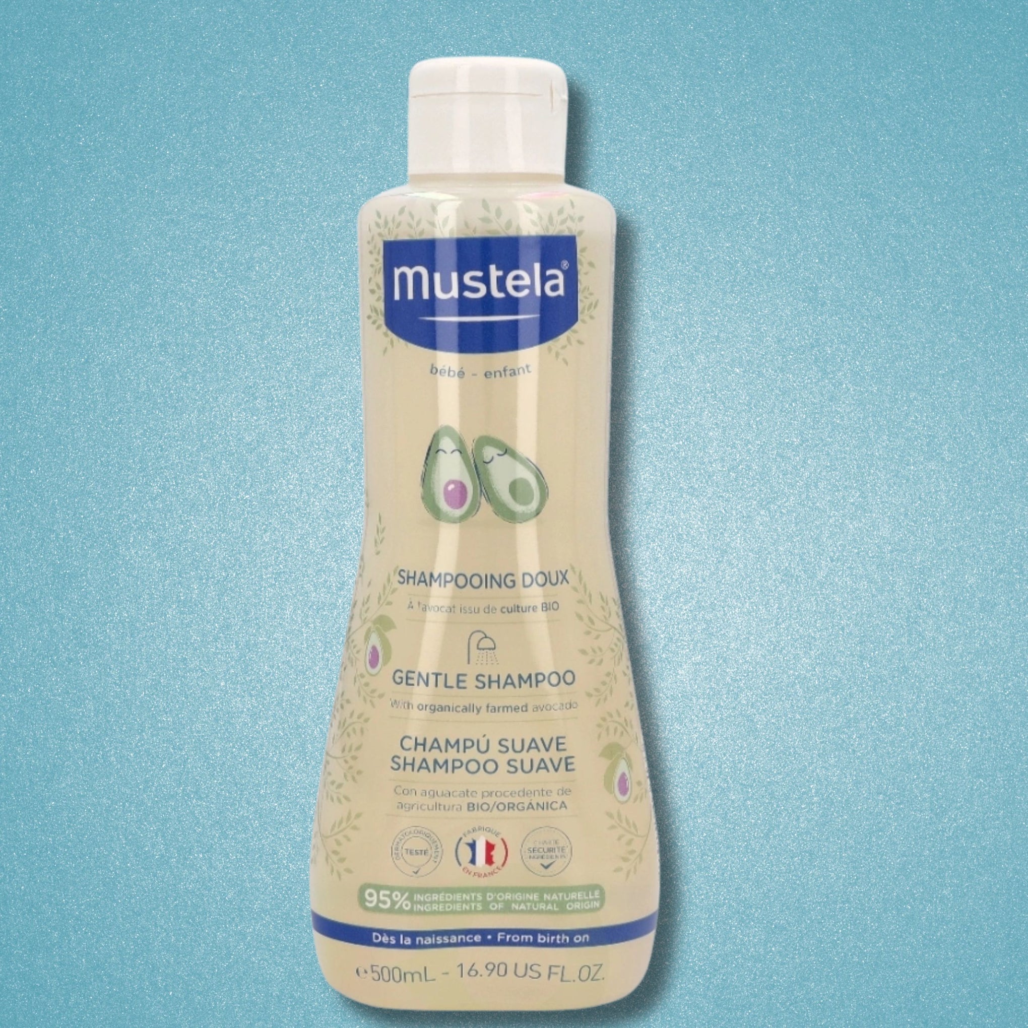 Mustela Baby Gentle Shampoo with Natural Avocado - Hair Care for Kids of all Ages & Hair Types - Tear-Free & Biodegradable Formula 200ml and 500ml