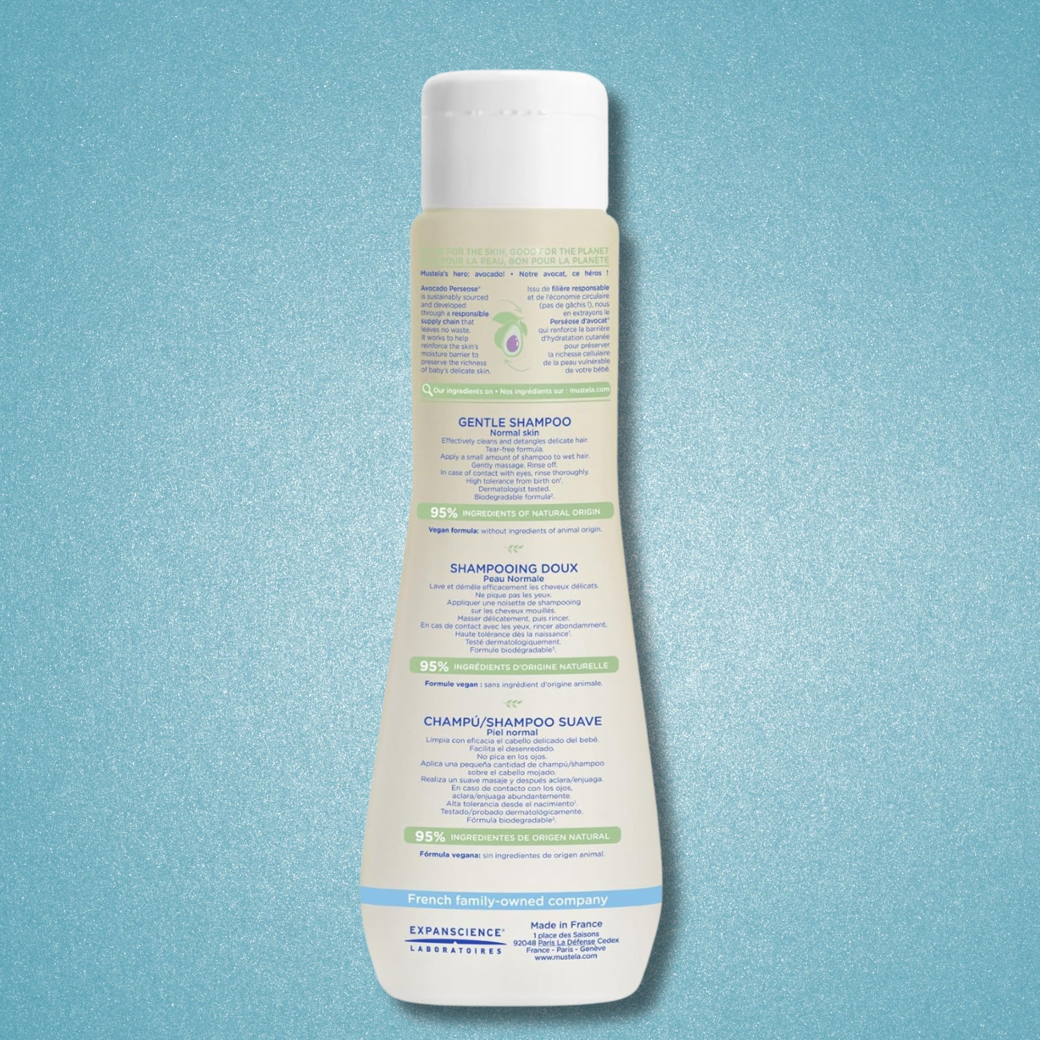 Mustela Baby Gentle Shampoo with Natural Avocado - Hair Care for Kids of all Ages & Hair Types - Tear-Free & Biodegradable Formula 200ml and 500ml