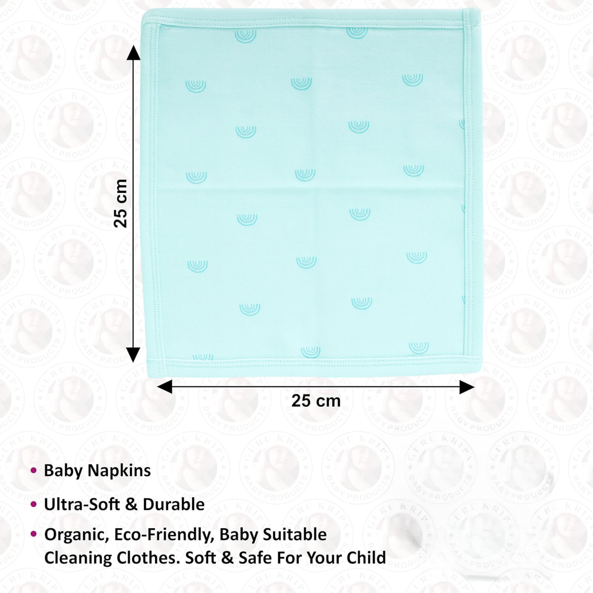 Baby Ultra-Soft Cotton Washcloths – Rainbow Print | Pack of 6 | Newborn & Infant Face Towels