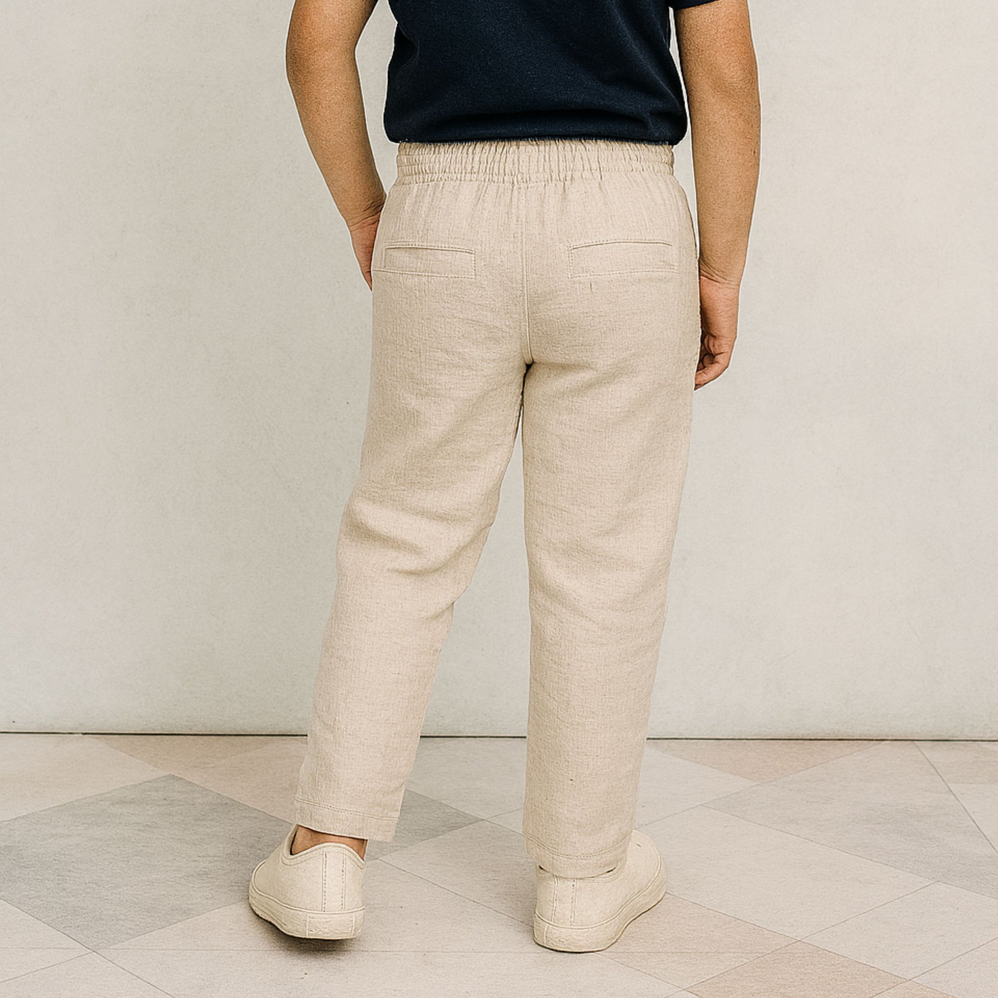 "BLAZO Boys’ Off-White/Natural Cotton Pants – Soft & Stylish Bottomwear for Kids (12 Month – 12 Years)