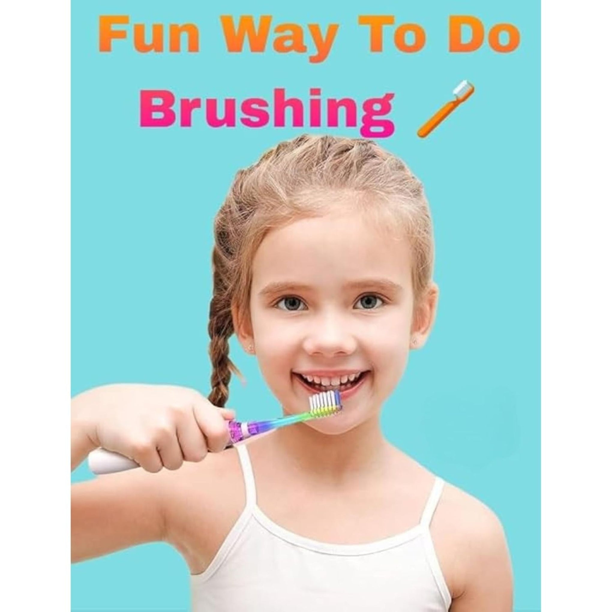 Smile Baby Children's Electric Toothbrush with Cartoon Characters, Soft Bristles Battery Operated Kids Cartoonic Vibrating/Oscillating Toothbrush for cleaning the teeth Orange Color