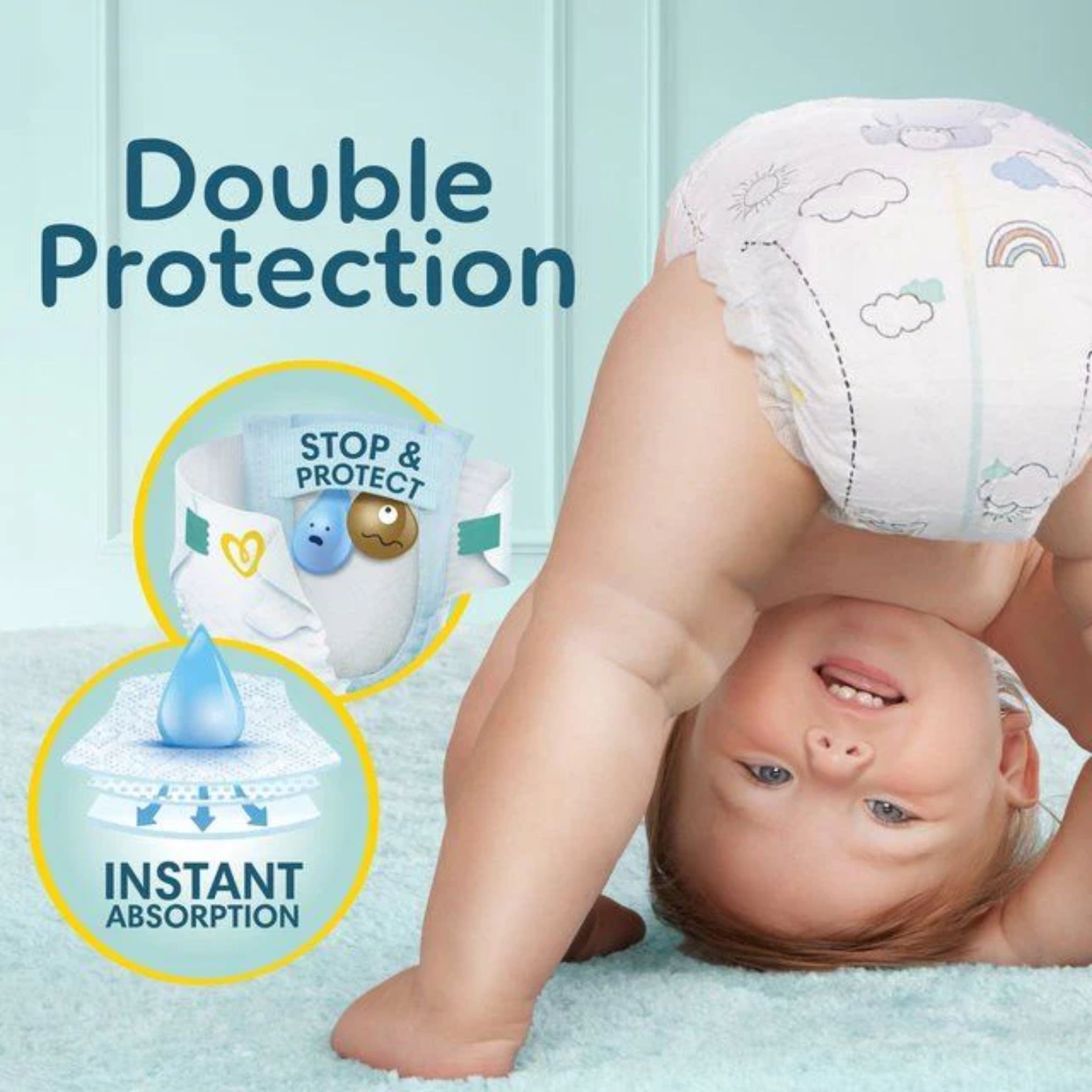 Pampers premium protector new baby | skin comfort for New Baby | ultra soft , up to a 100% leck - free night | Size 1, 50-Count