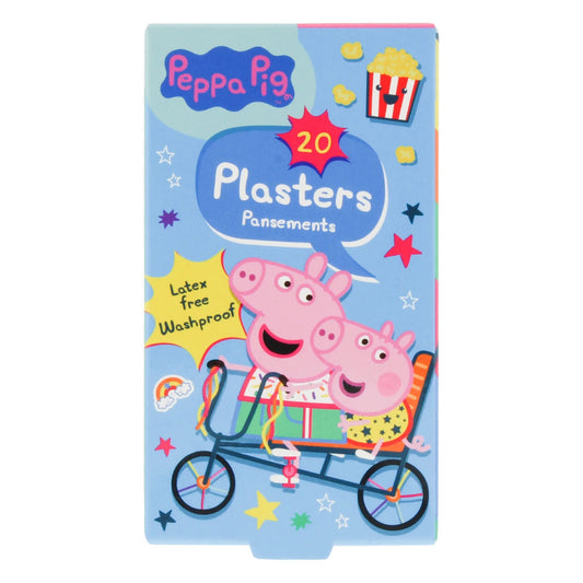 Peppa Pig 20 assorted waterproof latex-free adhesive plasters front packaging
