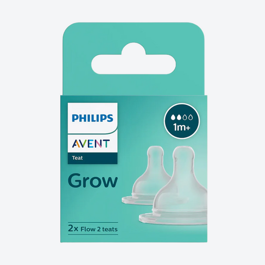 Philips Avent Grow Teat-Anti Colic-BPA Free-Flow 2 (1M+)-Pack of 2-Feeding Bottle Teat & Nipple