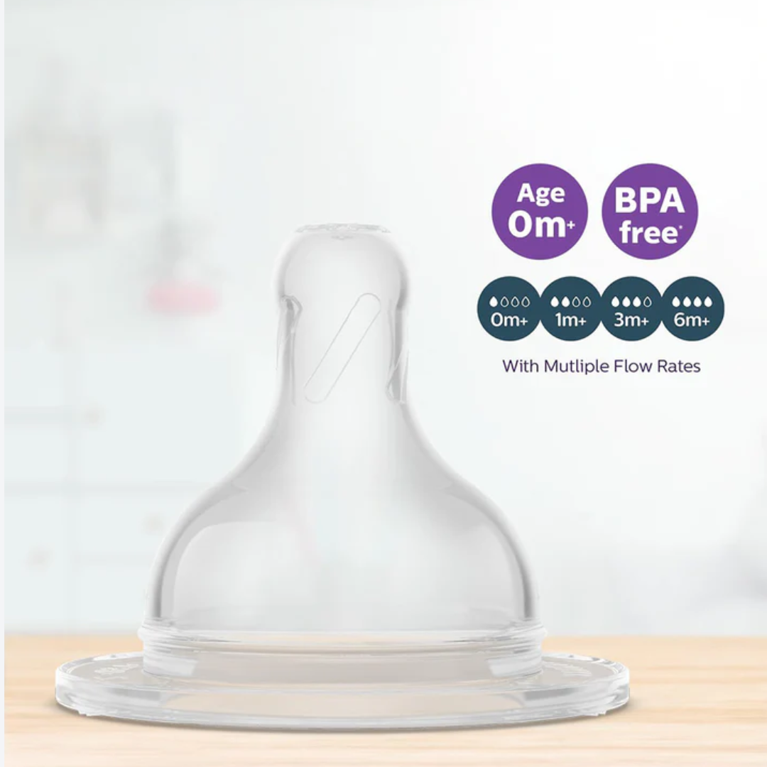 Philips Avent Grow Teat-Anti Colic-BPA Free-Flow 1 (0M+)-Pack of 2-Feeding Bottle Teat & Nipple