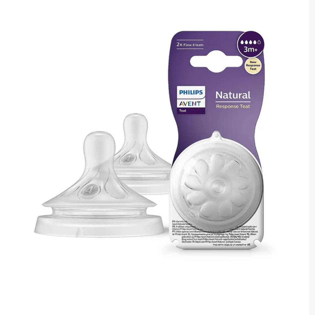 Philips Natural Response Feeding Bottle Nipple-Flow 4 (3M+)-Pack of 2-Feeding Bottle Teat