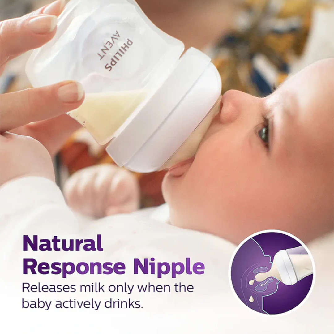 Philips Natural Response Feeding Bottle Nipple-Flow 4 (3M+)-Pack of 2-Feeding Bottle Teat