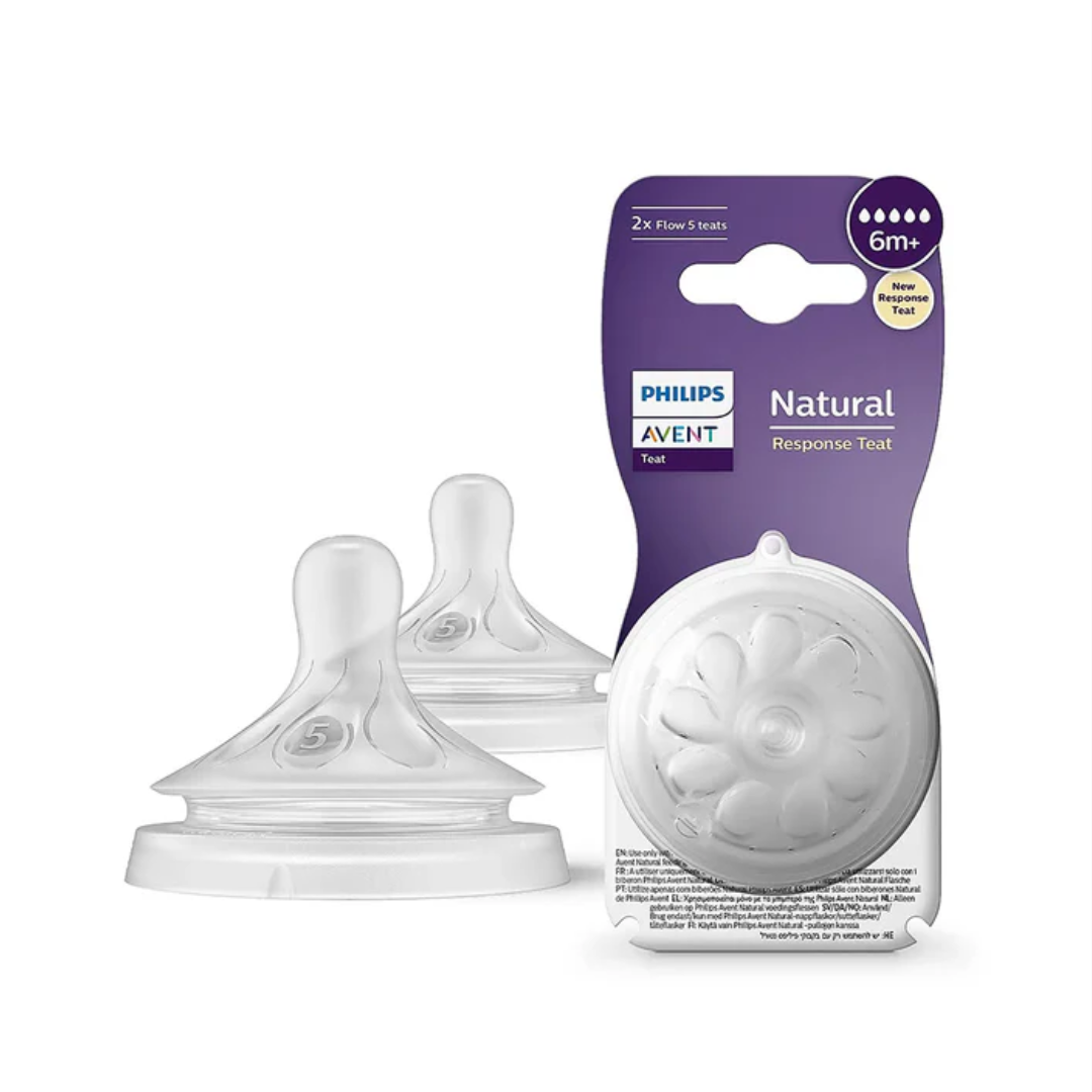 Philips Natural Response Feeding Bottle Nipple-Flow 5 (6M+)-Pack of 2-Feeding Bottle Teat