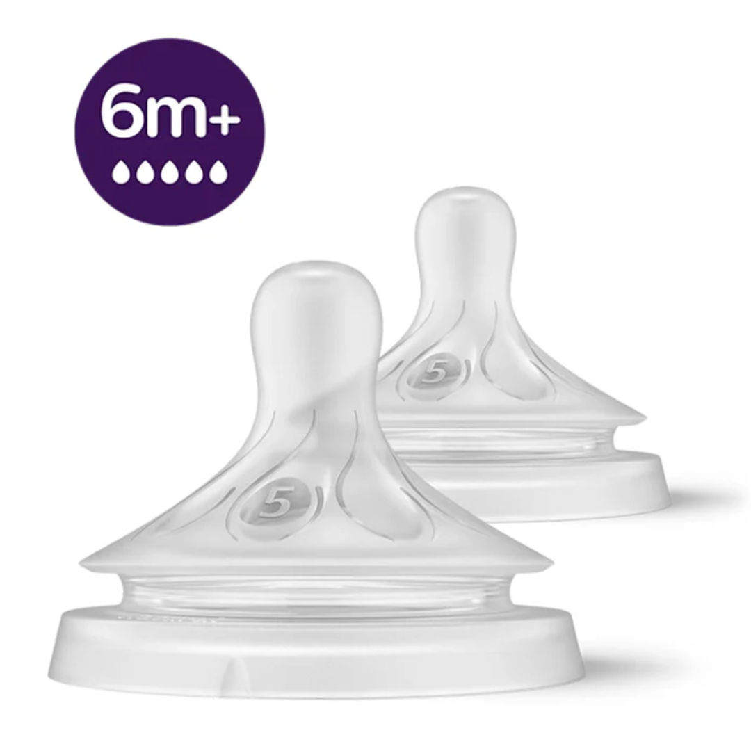 Philips Natural Response Feeding Bottle Nipple-Flow 5 (6M+)-Pack of 2-Feeding Bottle Teat