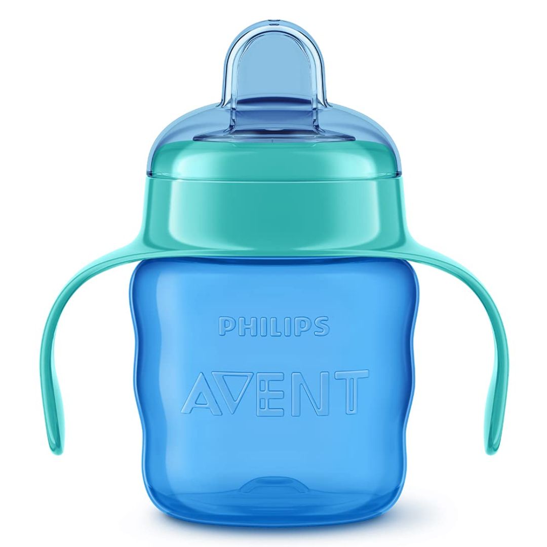 AVENT Philips Silicone Classic Spout Cup with Handle Green/Blue | 200ml