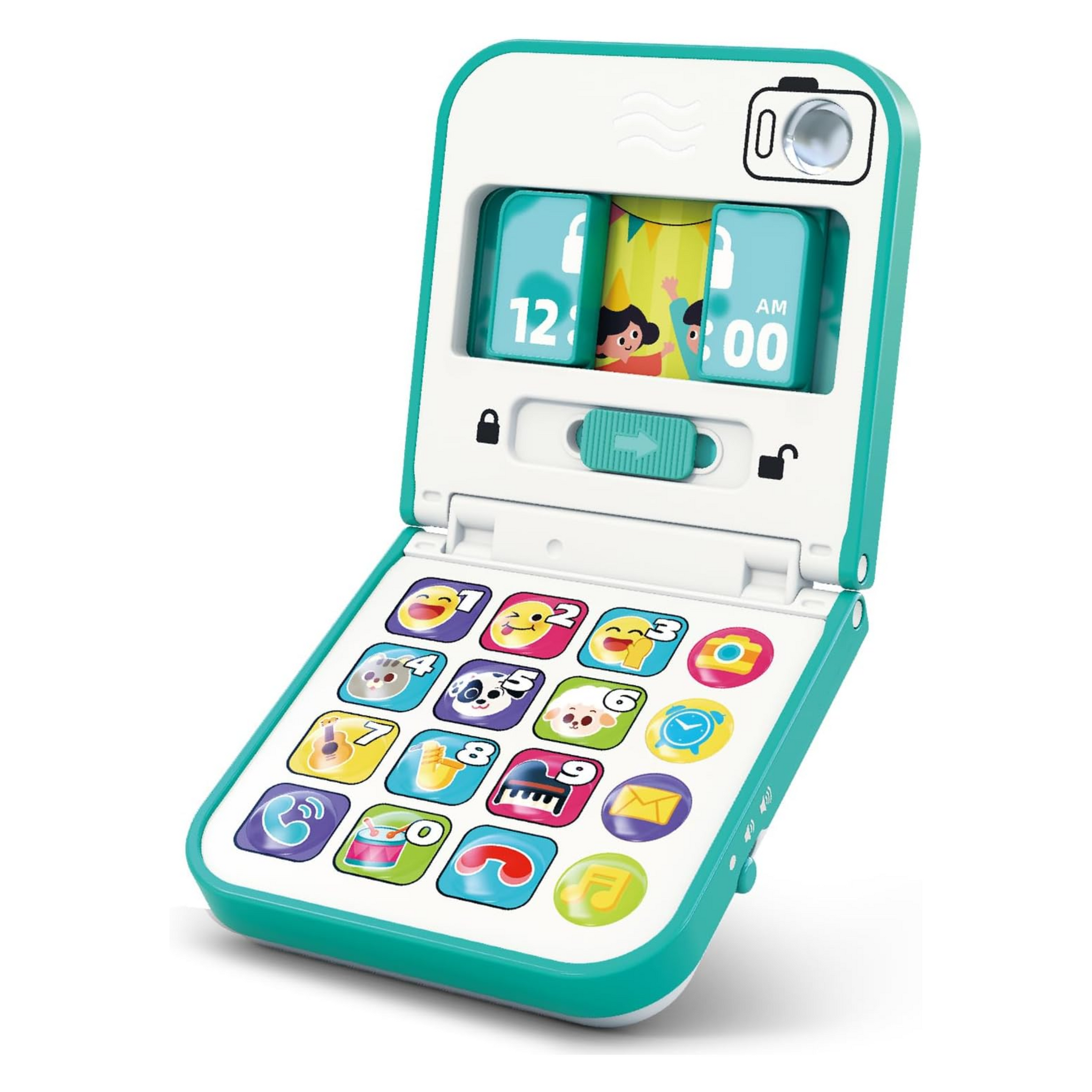 Smile Baby iPlay, iLearn Baby Cell Phone Toy 6-12 Month, Toddler Flip Smartphone Pretend Play Mirror Sound, Kids Music Learning Montessori Travel Game, Infant Fun