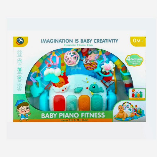 Smile Baby Piano Activity Gym | Floor Kick and Activity Center with Music Sounds Toys | Bedding Set Crawling Mat | Play Piano Fitness Center , 0-18 Months