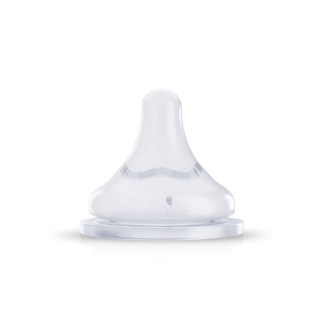 Pigeon Anti-Colic Natural Flo Teat/Nipple for Wide Neck Bottle, 1pcs, Fast Flow, Softlatch Peristaltic Plus Nipple 1pc-SS Case 0m+