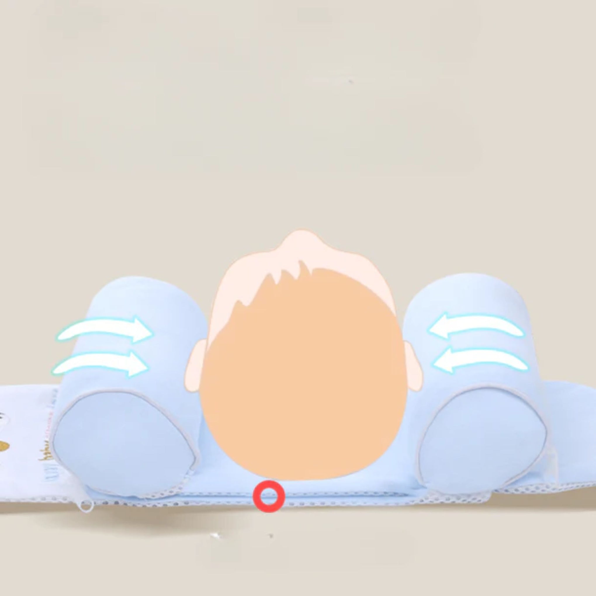 Adjustable Baby Head Shaping Pillow with Breathable Cotton & Millet Filling – Soft, Washable Newborn Support Pillow