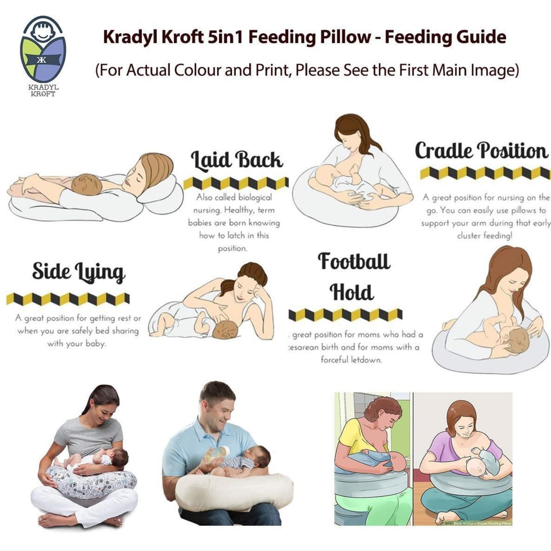 Smile Baby Soft Nursing Pillow for Newborns – Light Blue Geometric Pattern | Support Cushion for Feeding, Tummy Time & Baby Comfort (0–12 Months)