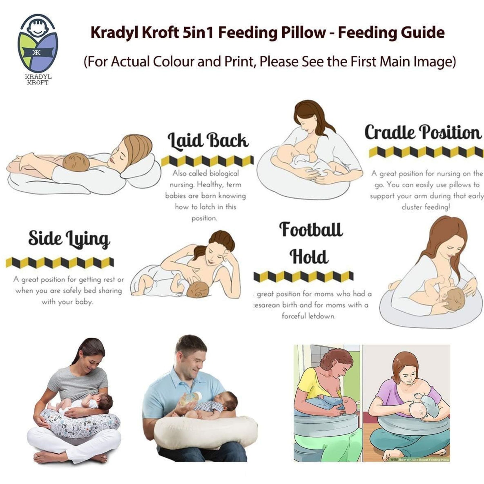 Smile Baby Soft Nursing Pillow for Newborns – Light Blue Geometric Pattern | Support Cushion for Feeding, Tummy Time & Baby Comfort (0–12 Months)