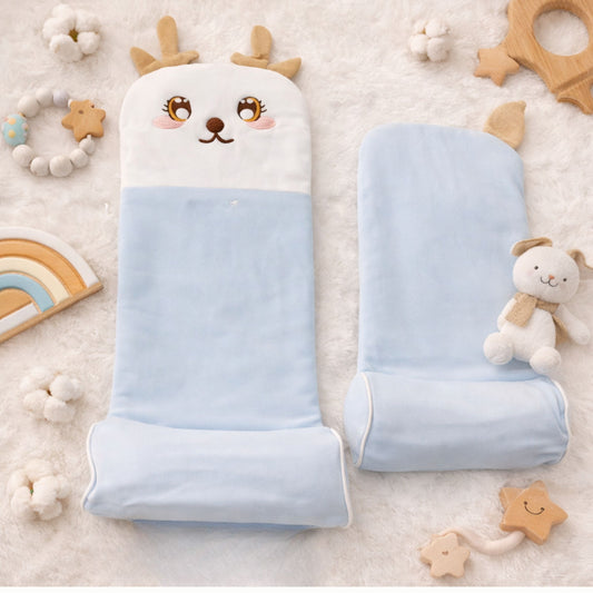 Baby Head Shaping Pillow with Adjustable Distance | Breathable Cotton Fabric | Millet Filling | Soft & Skin-Friendly Infant Sleep Pillow (0–12 Months)