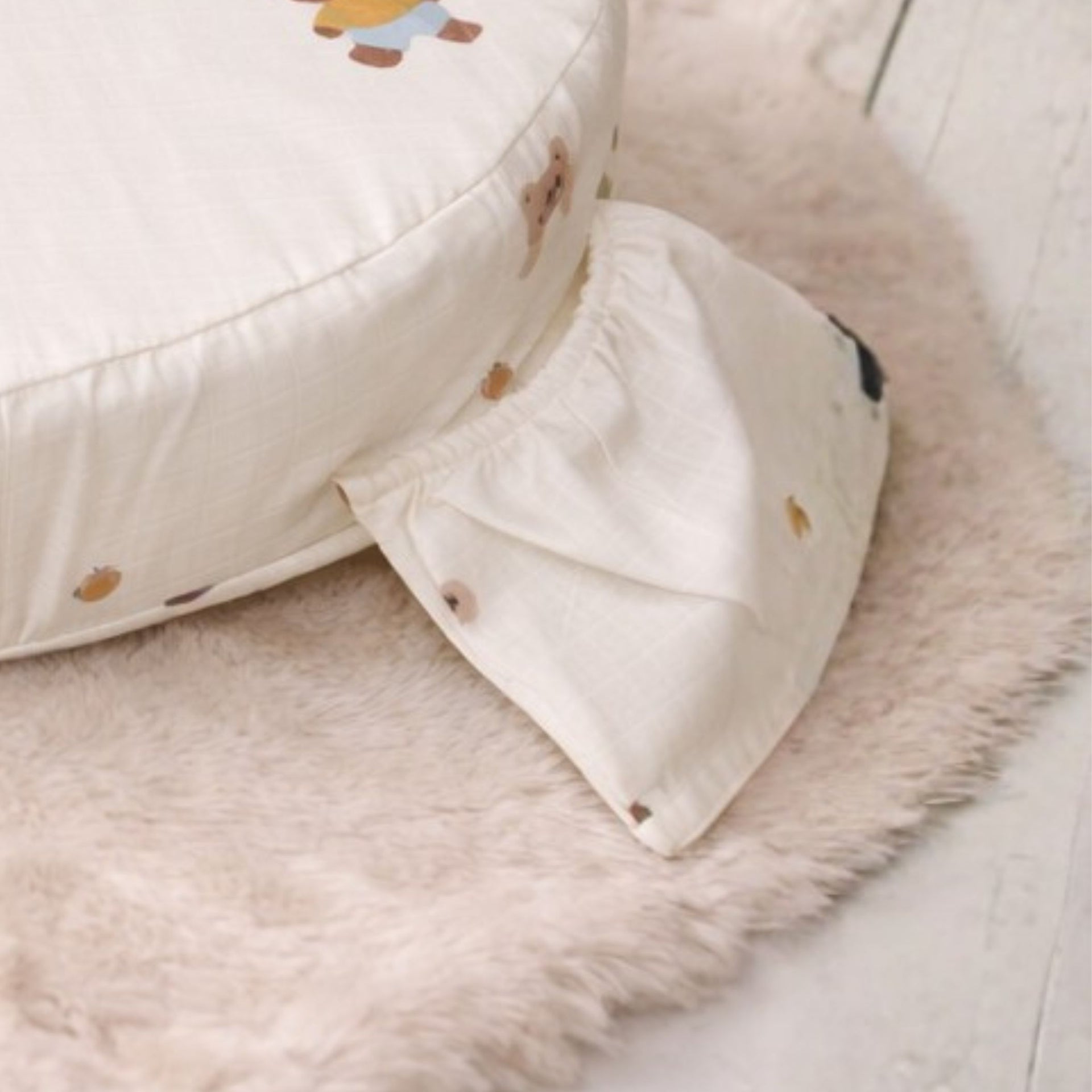 Smile Baby New Born Pillow Feeding | Soft Cotton Baby Feeding & Support Pillow with Adjustable Strap | Comfortable Nursing & Tummy Support Cushion