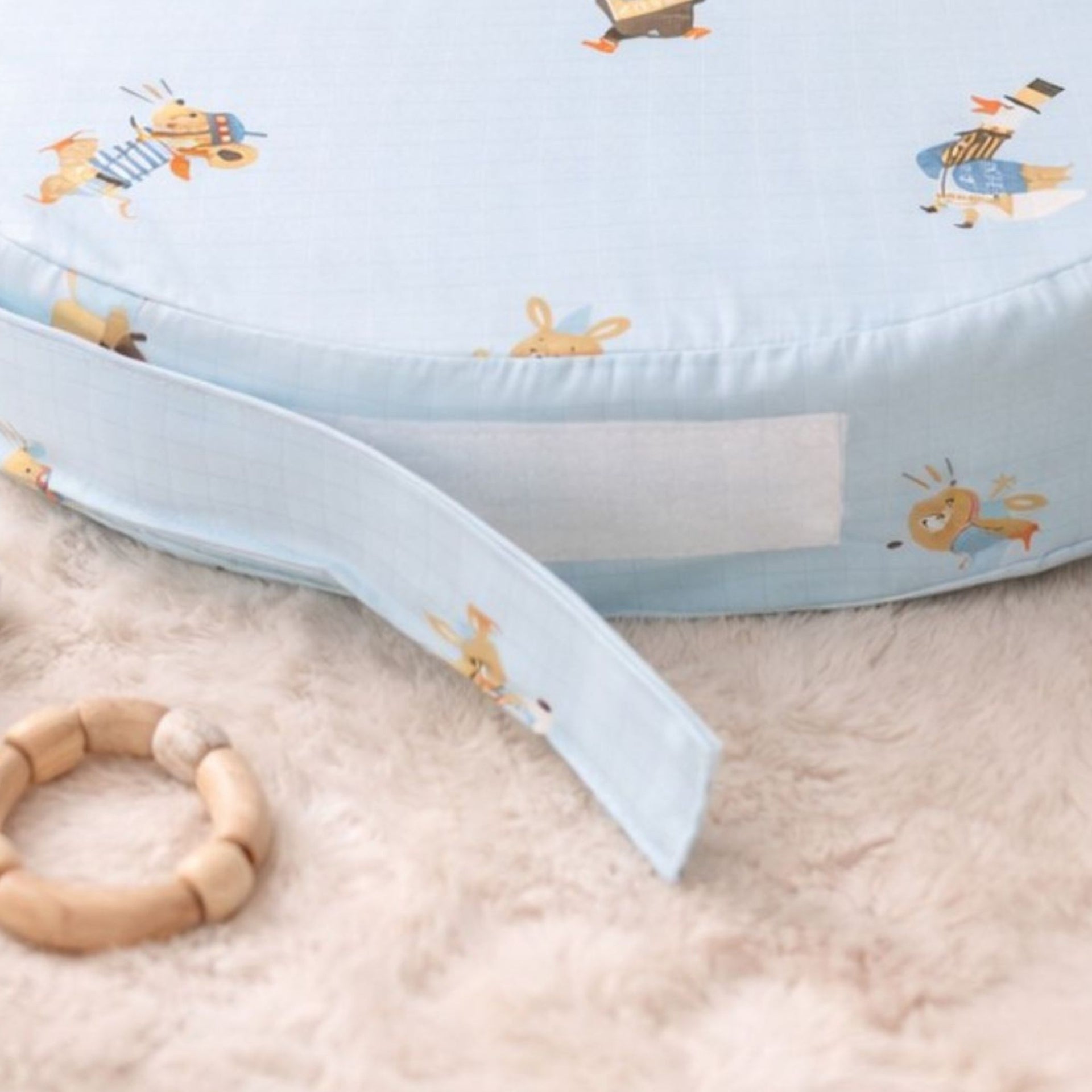 Smile Baby New Born Pillow Feeding | Soft Cotton Animal Print Feeding & Nursing Support Pillow | Comfortable U-Shape Infant Feeding Cushion