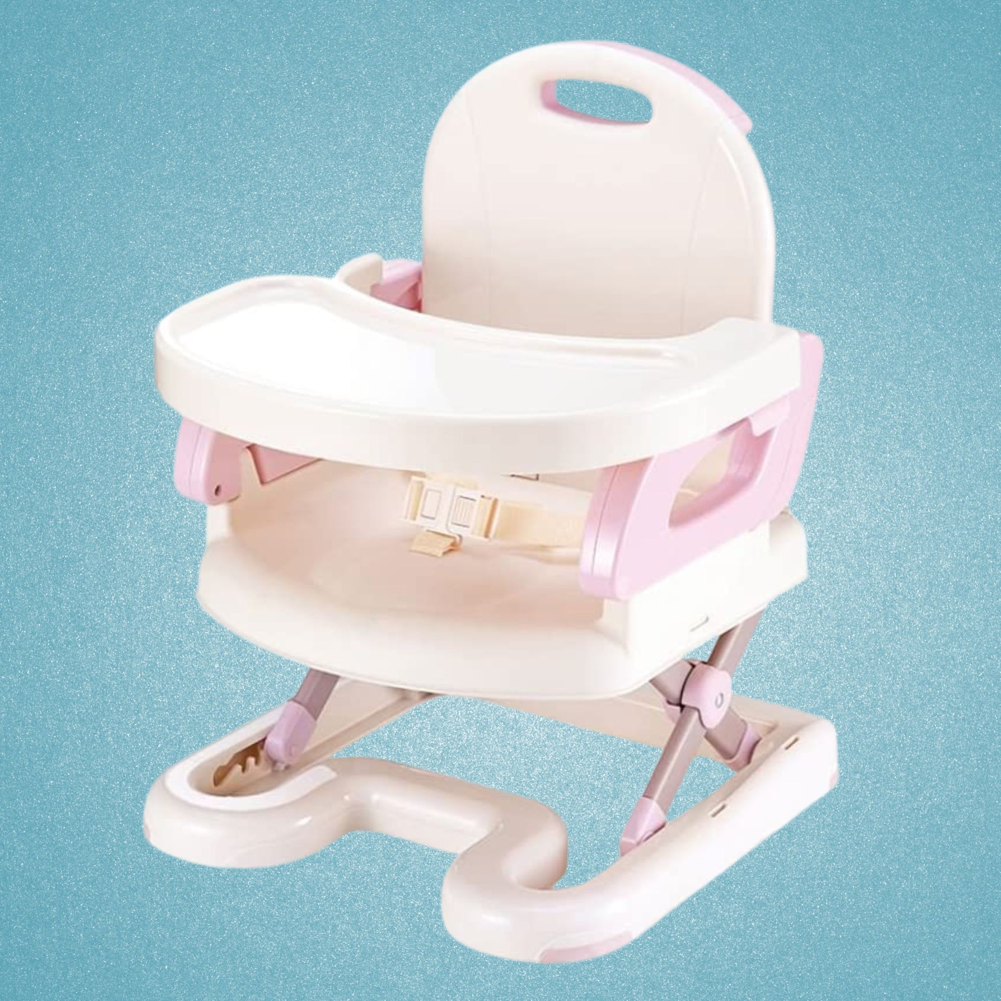 Mustela Adjustable Booster Feeding Seat | Toddlers Chair for Eating with Harness Secures Baby Tightly While You Feed - Pink