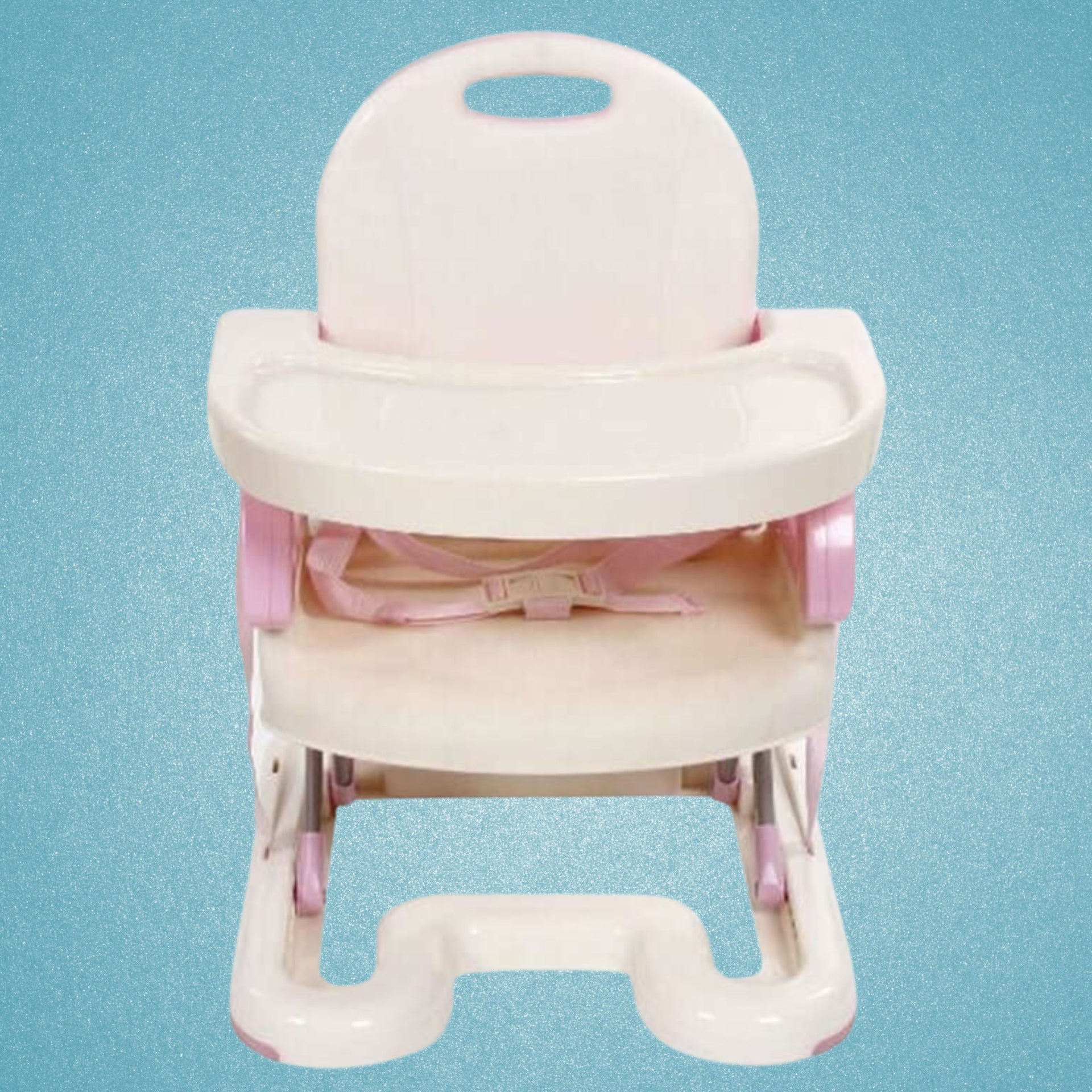 Mustela Adjustable Booster Feeding Seat | Toddlers Chair for Eating with Harness Secures Baby Tightly While You Feed - Pink