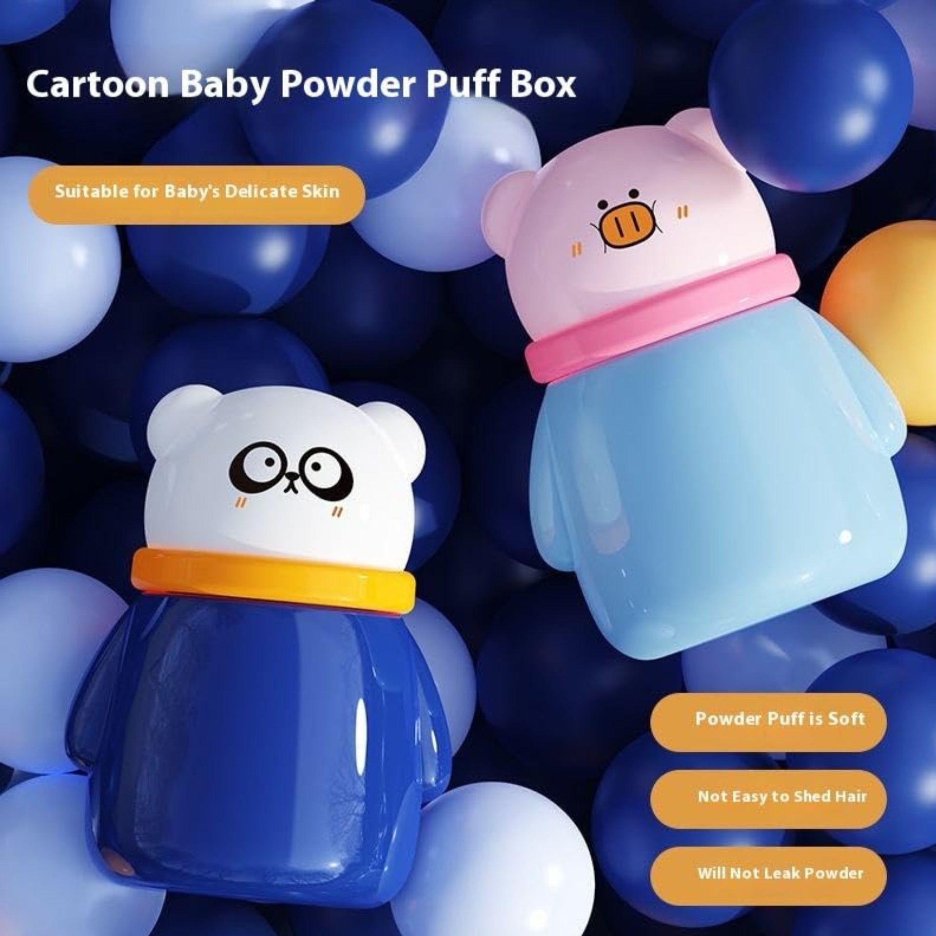 Smile Baby Pig-Shaped Powder Puff | Cute & Gentle Baby Powder Applicator