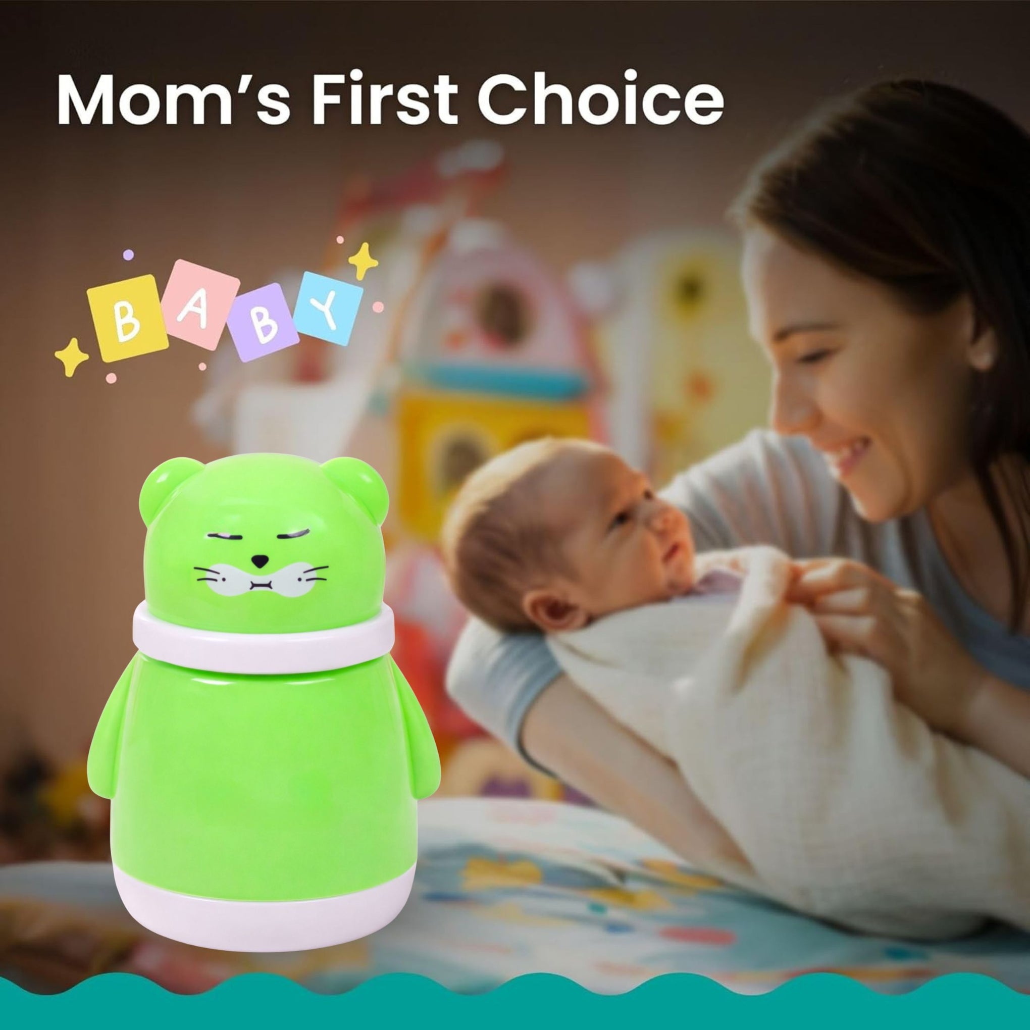 Smile Baby Cat Shaped Powder Puff Container | Cute & Gentle Baby Powder Case