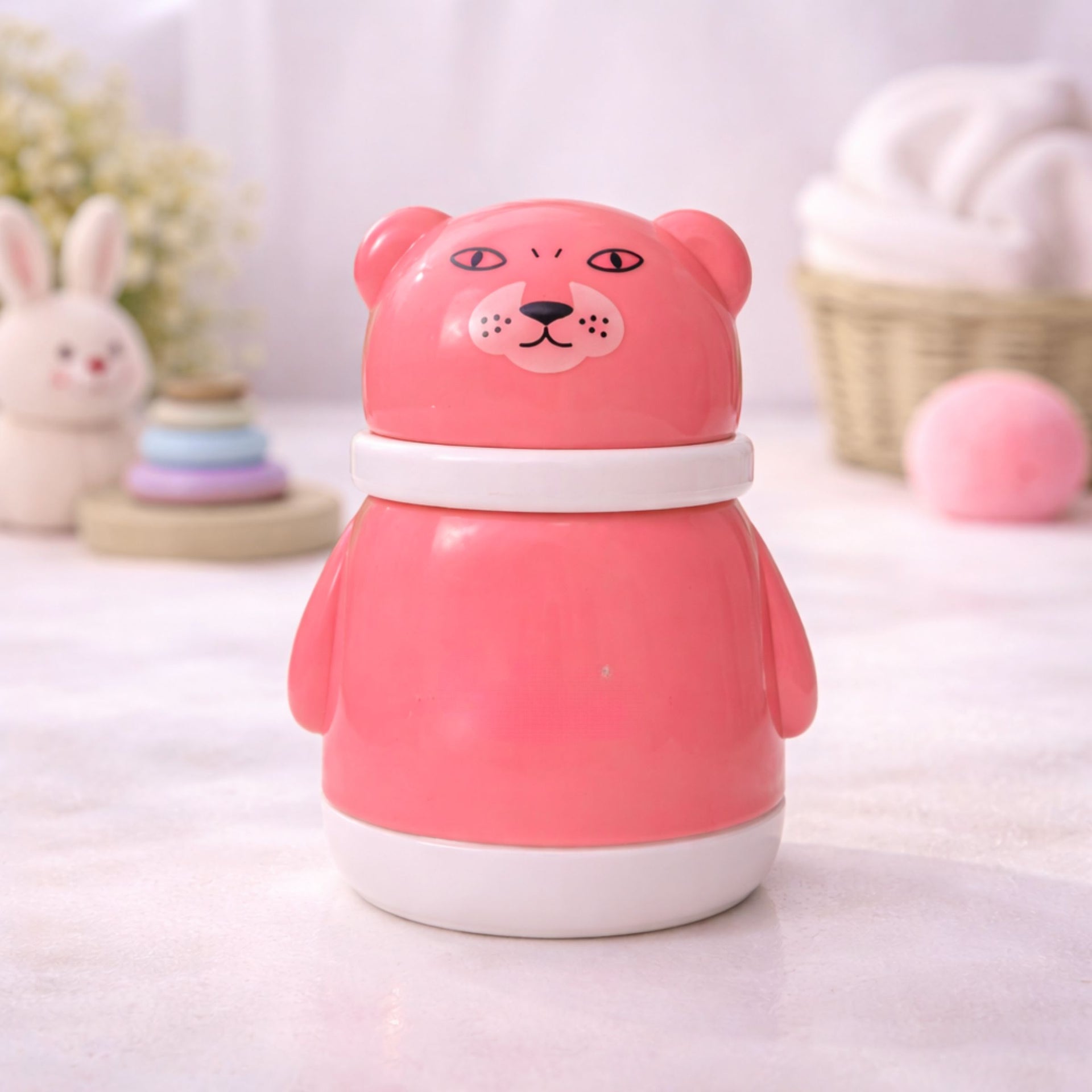 Smile Baby Bear-Shaped Powder Puff Container | Cute & Hygienic Baby Powder Case