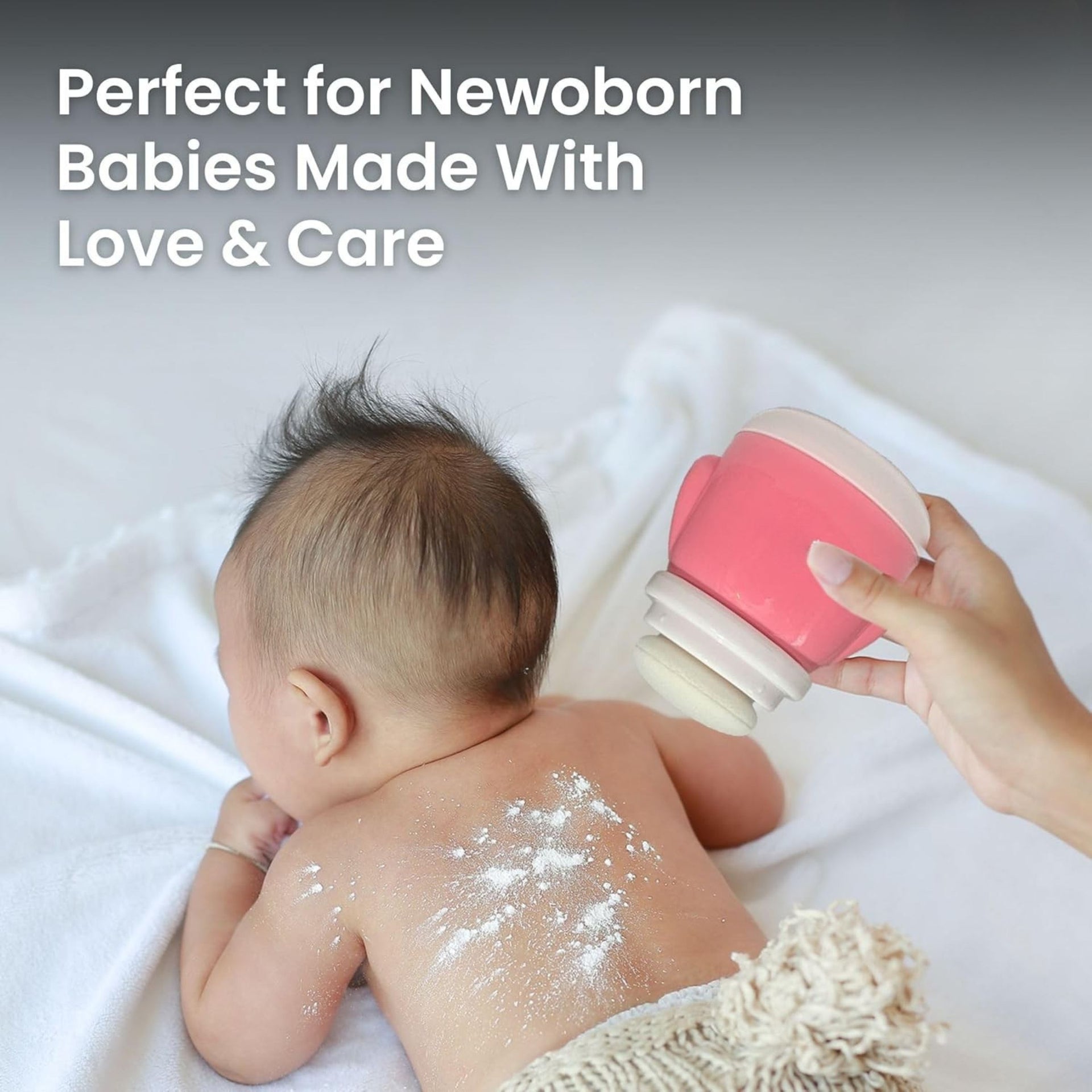 Smile Baby Bear-Shaped Powder Puff Container | Cute & Hygienic Baby Powder Case