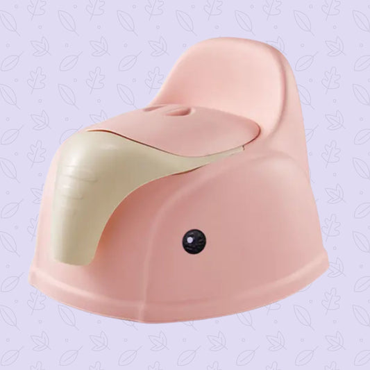 Smile Baby Toddler Potty Training Toilet Seat With Splash Guard - Portable Travel Potty for Children, Infant Potties Training Chair for Ages 1-6 Boys and Girls| ELEPHANT DESIGHN Pink & Green color