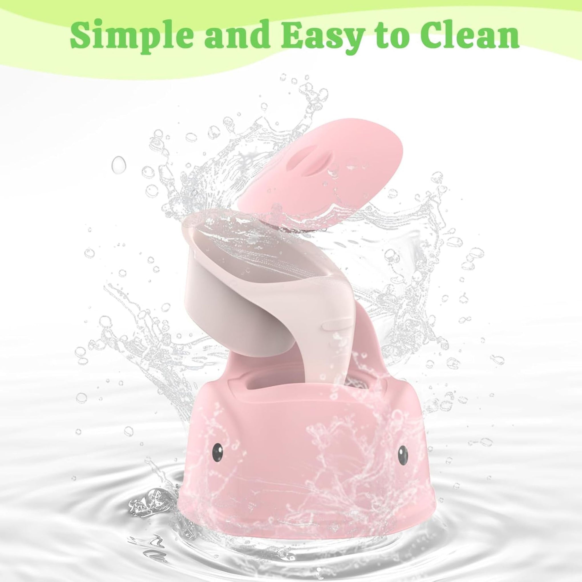 Smile Baby Toddler Potty Training Toilet Seat With Splash Guard - Portable Travel Potty for Children, Infant Potties Training Chair for Ages 1-6 Boys and Girls| ELEPHANT DESIGHN Pink & Green color