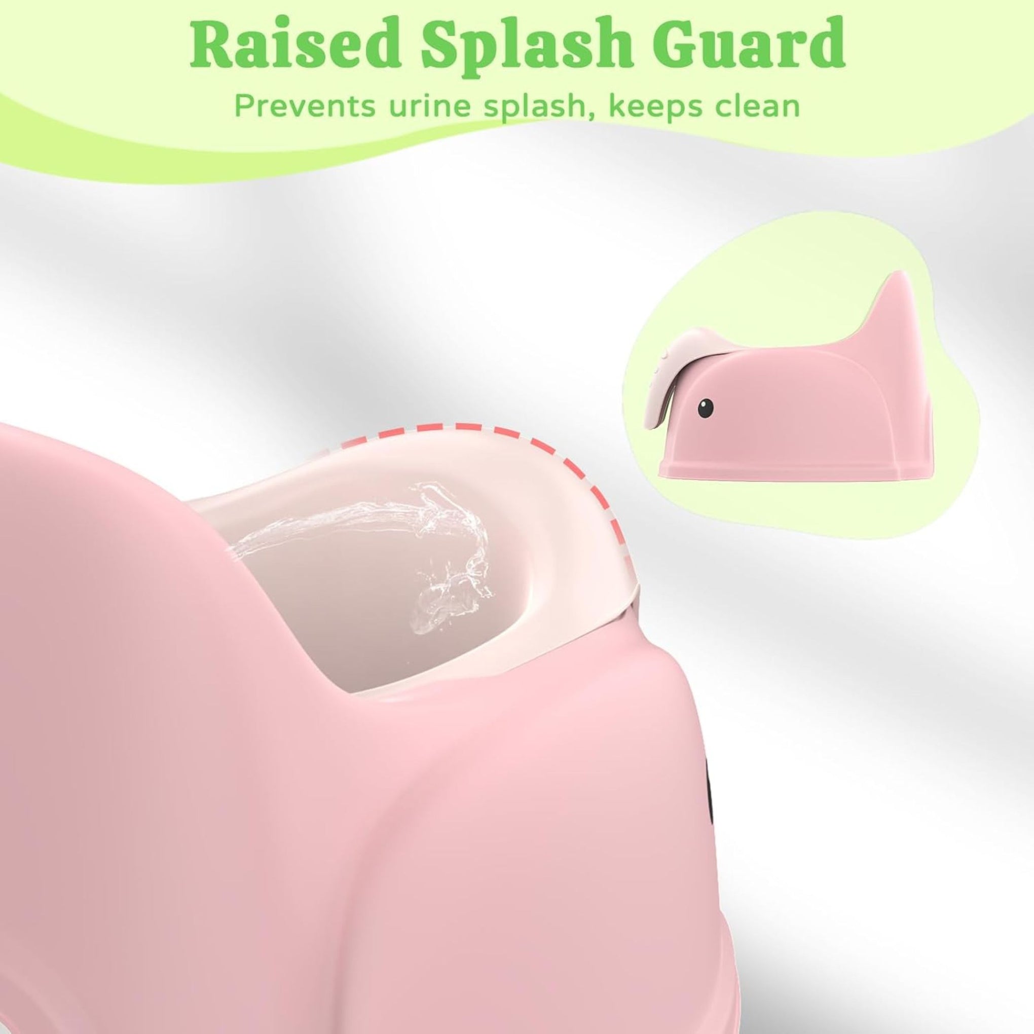 Smile Baby Toddler Potty Training Toilet Seat With Splash Guard - Portable Travel Potty for Children, Infant Potties Training Chair for Ages 1-6 Boys and Girls| ELEPHANT DESIGHN Pink & Green color
